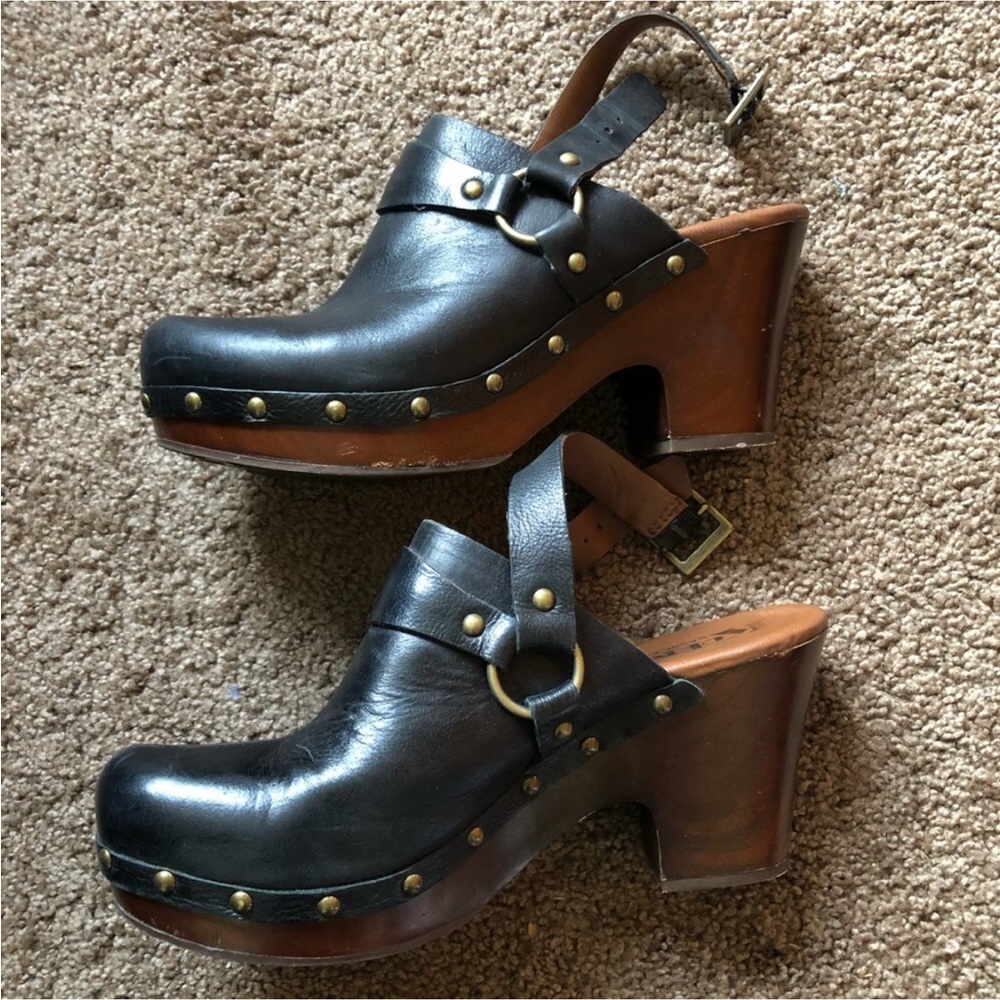 Kork-Ease Boho 70s Style Wooden Heel Clogs